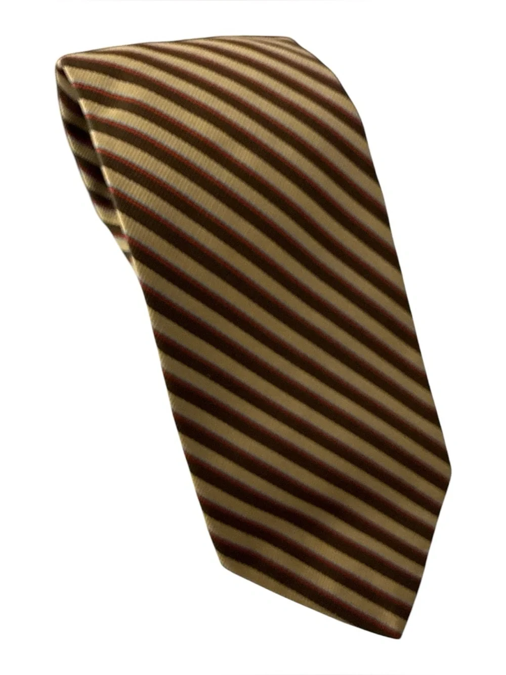 Jos A Bank 100% Silk Striped Tie Brown‎ Tan Blue Red Classic Retro Mens Neck Tie